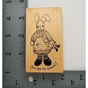 Peace Creek Collections Rubber Stamp Primitive Americana Country Bunny Rabbit Do